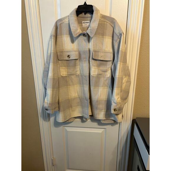 Old And Rady Old Navy | Jackets & Coats | Grey And Cream Old Navy Shacket With ...